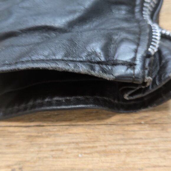 Vintage Brooks Black Leather Cafe Motorcycle Jacket Size 42 With Winter Liner - Picture 6 of 16